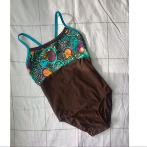 Great Condition Elevé Leotard Paisley With Mesh
